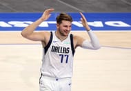 Luka Doncic #77 of the Dallas Mavericks.