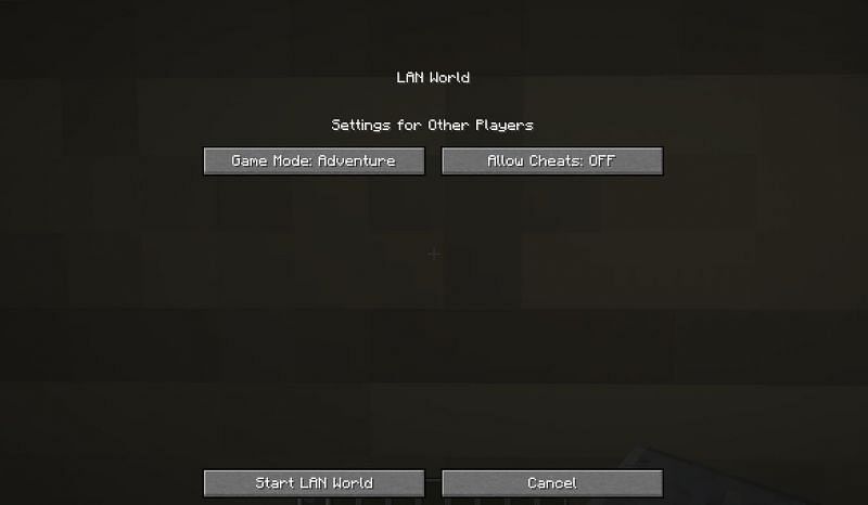 The LAN setting in the Java edition (Image via Minecraft)
