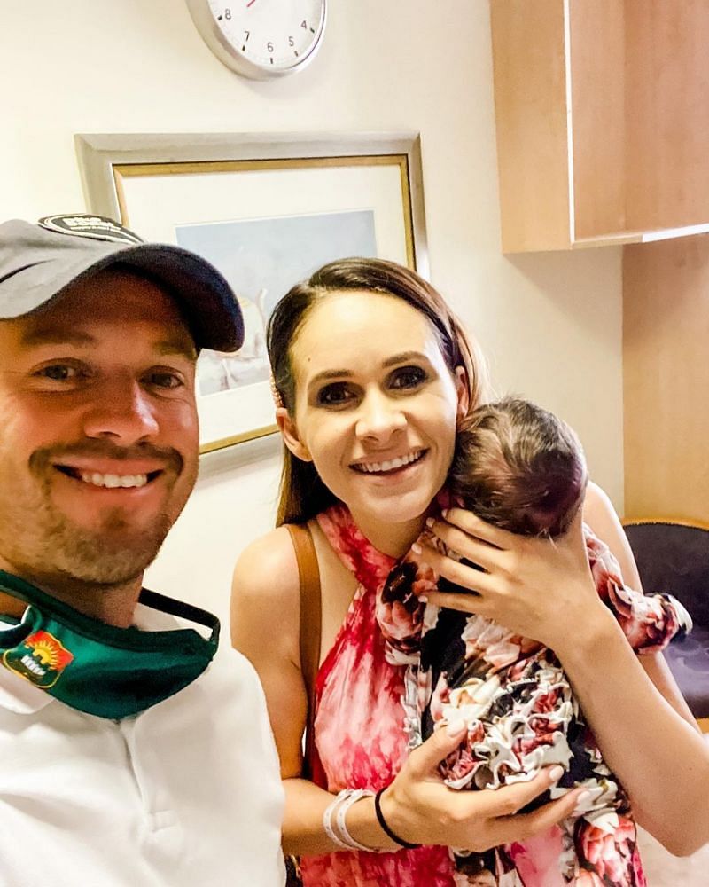 Ab de villiers with his wife Danielle de Villiers and his daughter