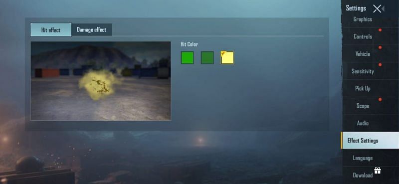 Hit effects in PUBG Mobile KR