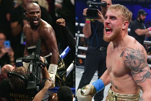 Floyd Mayweather (Left), Jake Paul (Right)