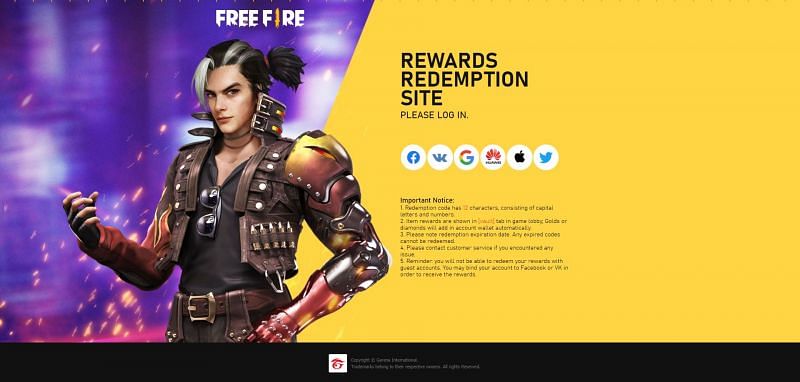 Users have to visit the official rewards redemption center