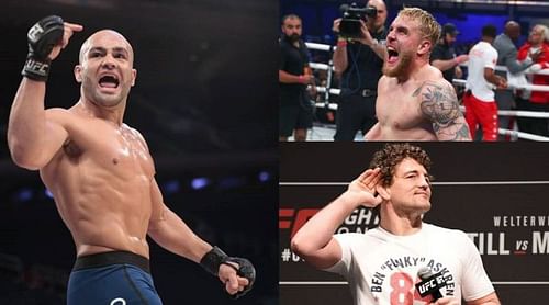 Eddie Alvarez (left); Jake Paul (top right); Ben Askren (bottom right)