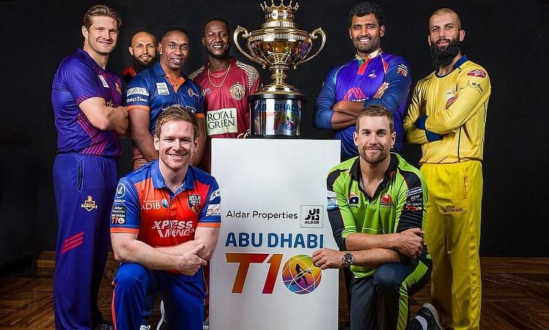 Team captains with the Abu Dhabi T10 League trophy