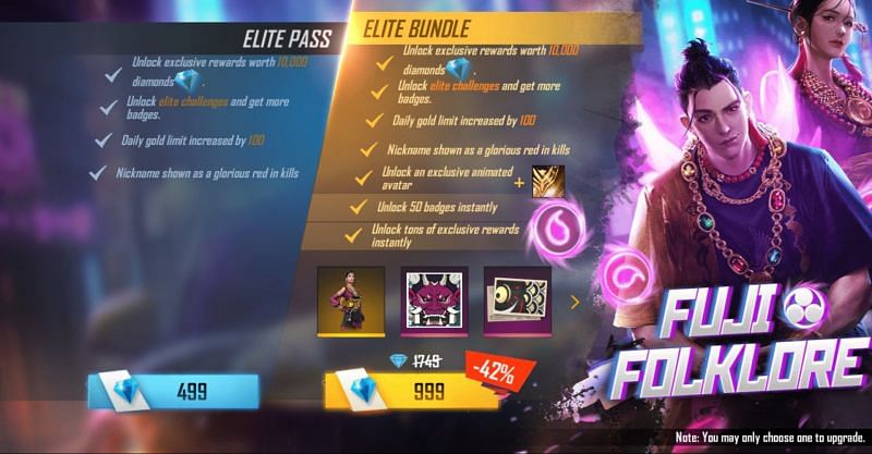 Free Fire Elite Pass upgrade