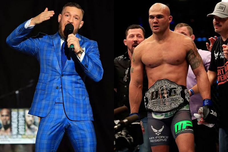 Conor McGregor (left) and Robbie Lawler (right)