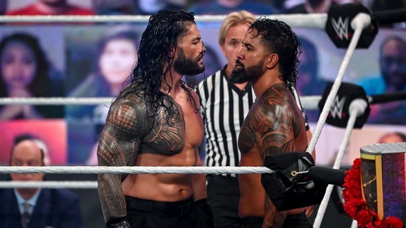 Roman Reigns and Jey Uso at Clash of Champions 2020.