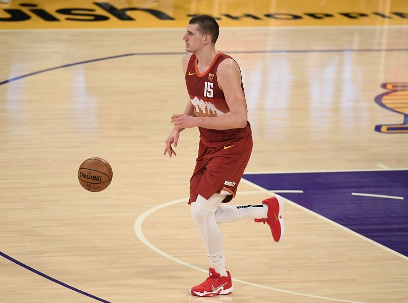 Nikola Jokic of the Denver Nuggets in action against the LA Lakers earlier in the NBA season