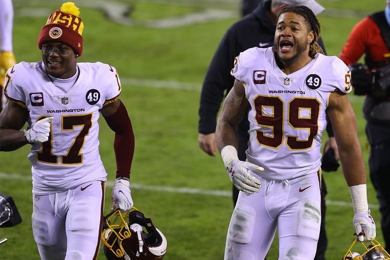 Washington Football Team celebrates making the NFL playoffs