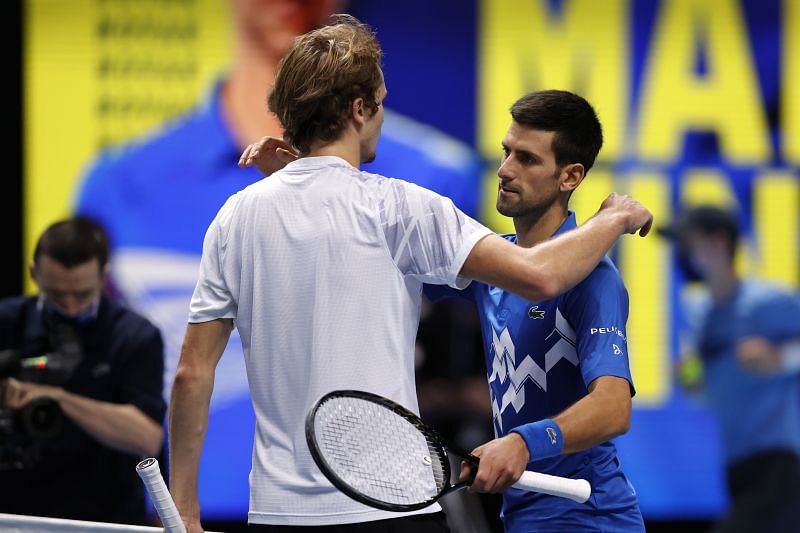 Alexander Zverev and Novak Djokovic