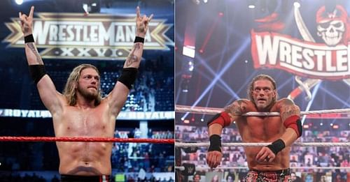 Edge after 2010 Royal Rumble (L); 2021 Royal Rumble (R)