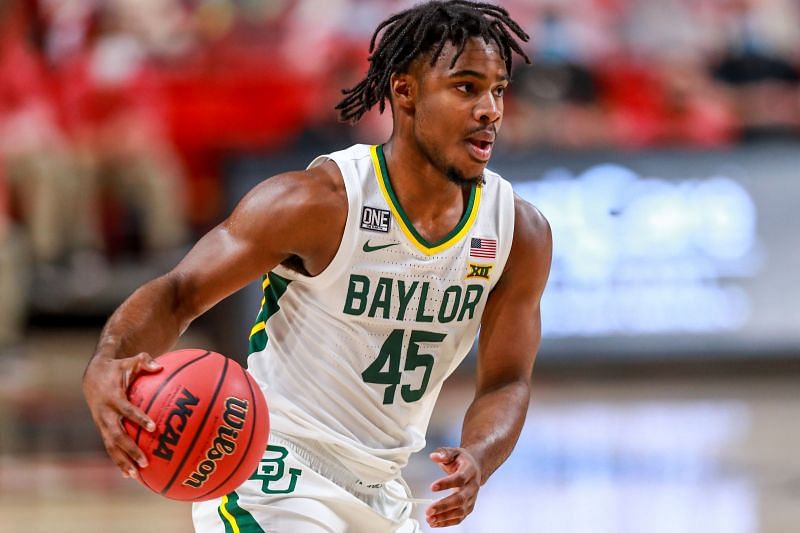 Guard Davion Mitchell #45 of the Baylor Bears handles the ball