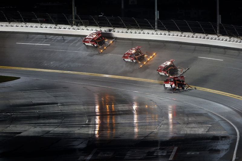 The NASCAR Air Titan track dryer spun out at Daytona