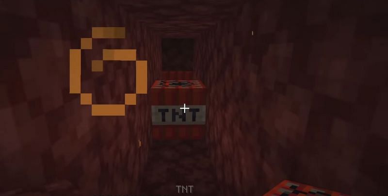 TNT mining in the Nether (Image via Mojang)