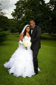 Kieron Pollard with his Wife