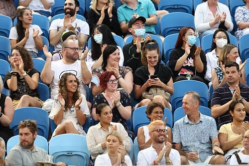 Fans on Margaret Court Arena during the 2021 Australian Open