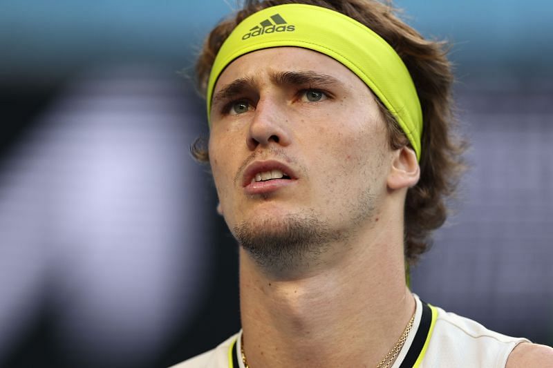 Alexander Zverev looks on at the Australian Open