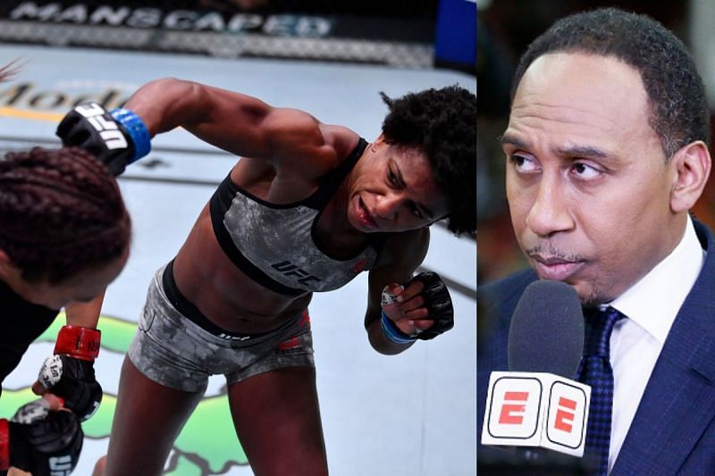 UFC strawweight Angela Hill has taunted Stephen A. Smith with a parody video