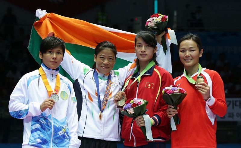 Mary Kom (Second from left): Bronze medal in Boxing