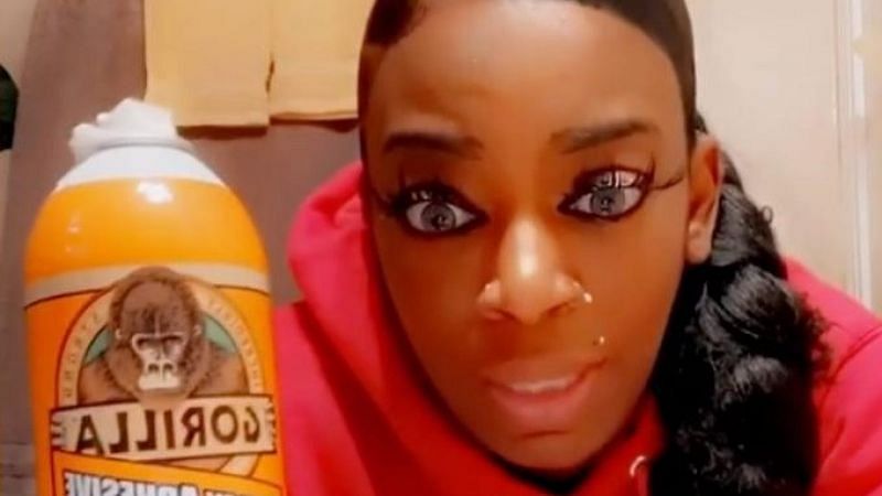 Tessica Brown has reportedly decided to get plastic surgery to remove the Gorilla Glue from her hair (TikTok image via Tessica Brown)