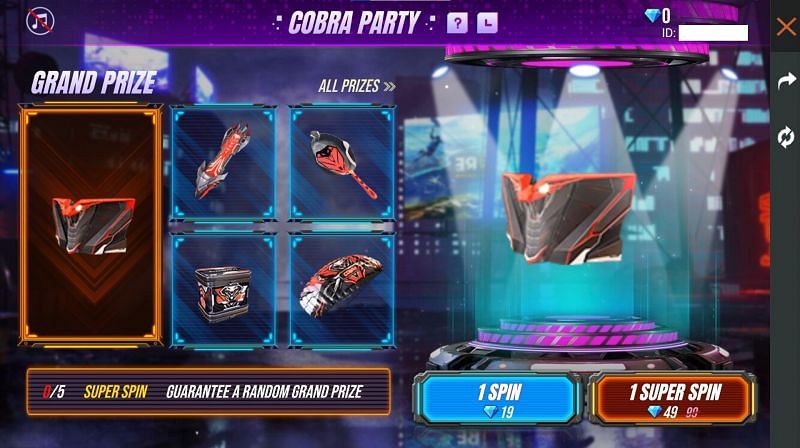 The Cobra Party event page