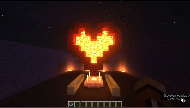 A candelit private Valentine&#039;s day dinner in Minecraft. (Image via u/karandeep718/reddit.com)