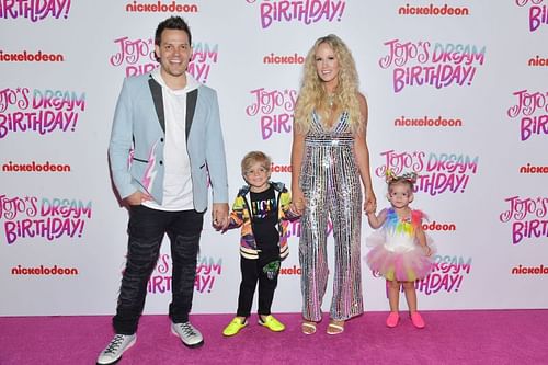 'Mini Jake Paul' Tydus Talbott (second from left) with his family