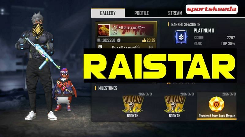 Raistar&#039;s Free Fire ID