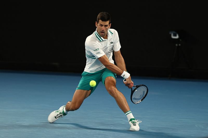 Novak Djokovic during the 2021 Australian Open final