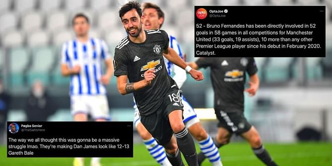 Twitter reacts as Bruno Fernandes brace fires Manchester United past Real Sociedad in 4-0 Europa League thrashing