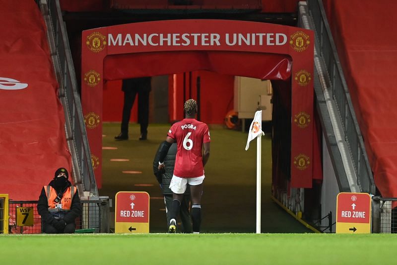 Pogba was forced off in the first half due to an injury in his right thigh