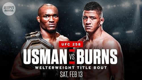 Kamaru Usman defends his UFC Welterweight title against Gilbert Burns in UFC 258's main event.