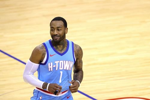 John Wall #1 of the Houston Rockets in action during a game against the Washington Wizards