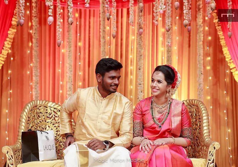 Sanju Samson with his Wife