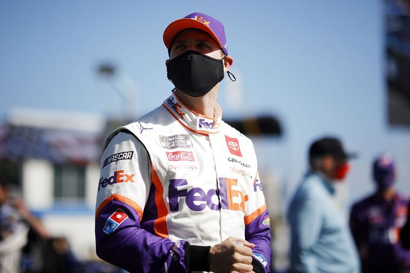 Denny Hamlin will start from pole for the Homestead-Miami race on Feb. 28. Photo: Chris Graythen/Getty Images