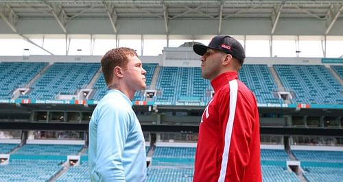 Avni Yildirim (Right) is a +1500 underdog in his fight against Canelo Alvarez (Left)