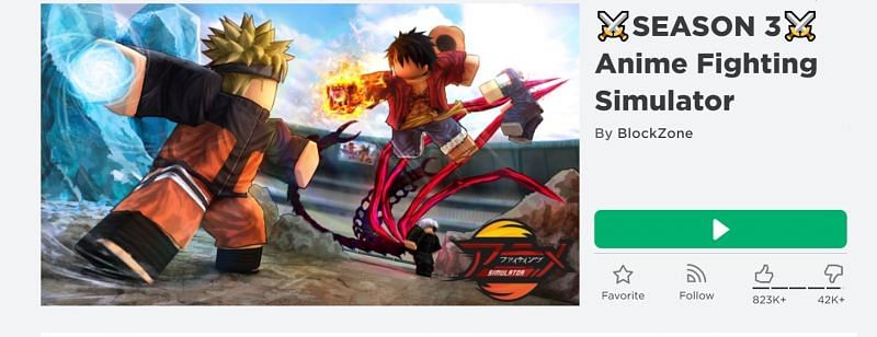 The Anime Fighting Simulator game on Roblox. (Image via Roblox)