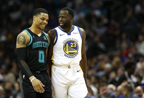 Draymond Green of the Golden State Warriors in action against the Charlotte Hornets