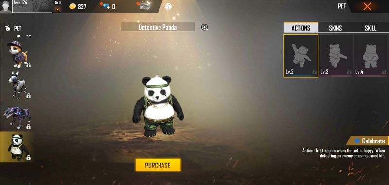 Free Fire में Detective Panda