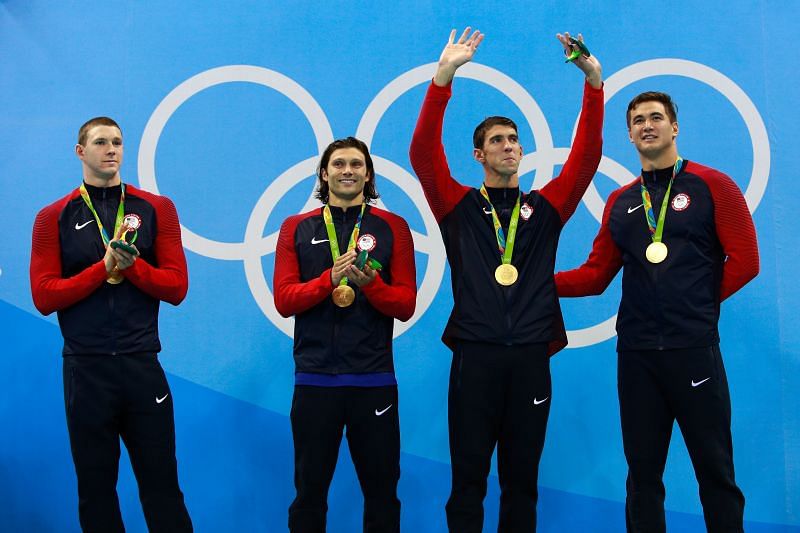 The Olympic gold medal-winning American swimming team