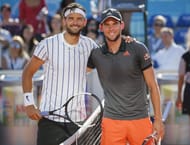 Grigor Dimitrov (L) and Dominic Thiem