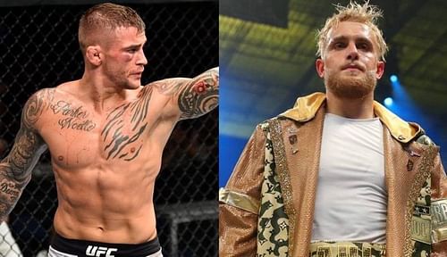 Dustin Poirier (left); Jake Paul (right)