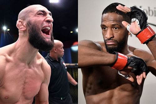 Khamzat Chimaev (left) had promised to attack Neil Magny (right) "on sight"