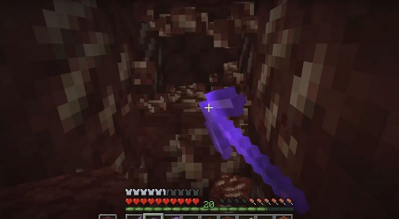 Players should bring plenty of pickaxes when strip mining for ancient debris in the game because they do not last a long time (Image via Mojang)