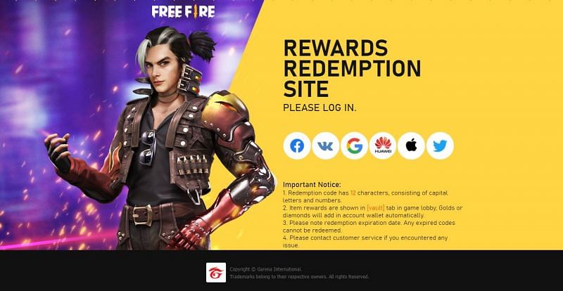 garena free fire redeem code 2024 today