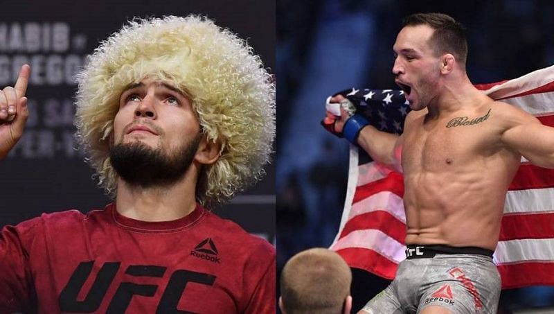 Khabib Nurmagomedov (left); Michael Chandler (right)