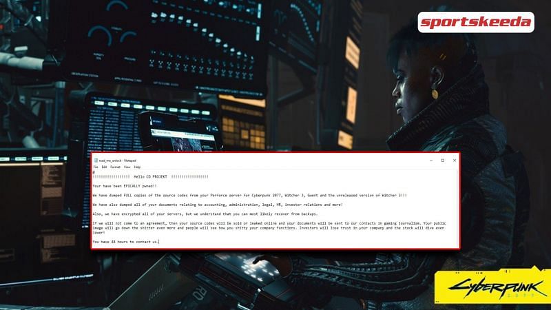 Hackers have broken into CD Projekt Red&#039;s system (Image via Sportskeeda)