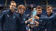 Aslan Karatsev teamed up with Danii Medvedev and Andrey Rublev to win the 2021 ATP Cup