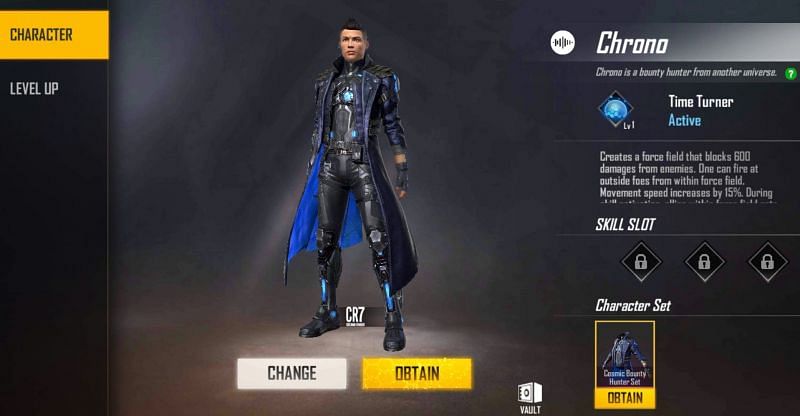 How to get chrono character in free fire free