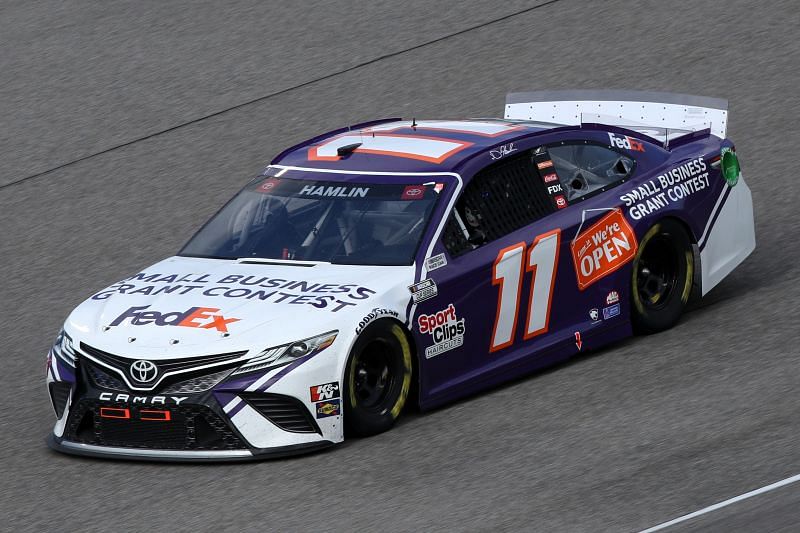 Denny Hamlin finished 11th in the NASCAR Cup Series Dixie Vodka 400. Photo by Sean Gardner/Getty Images